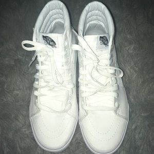 Vans sk8 high white canvas shoes